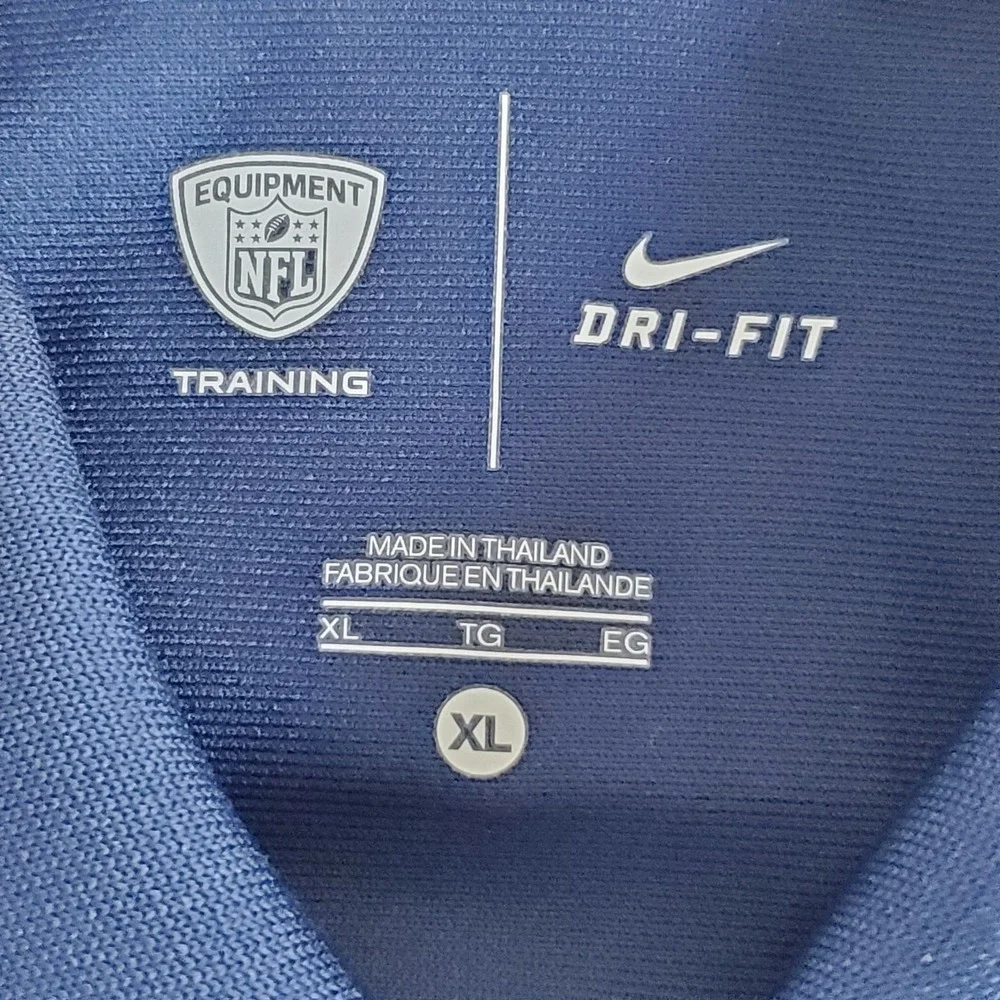 Nike Men's Polo Shirt Size  XL Navy Blue Green‎ Dri-Fit Sleeve